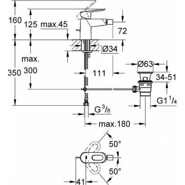 "Grohe" bideto maišytuvas "BauLoop" 23338000