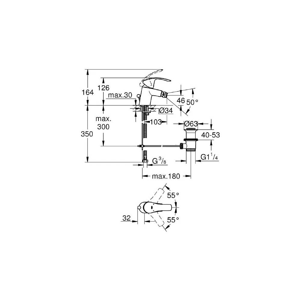 "Grohe Bidet" maišytuvas "Eurosmart" Naujas 32929002