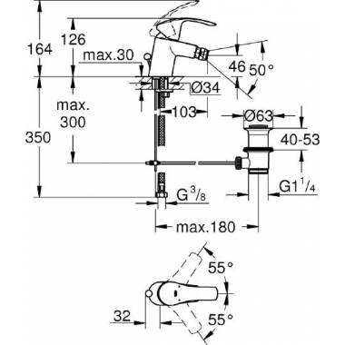 "Grohe Bidet" maišytuvas "Eurosmart" Naujas 32929002