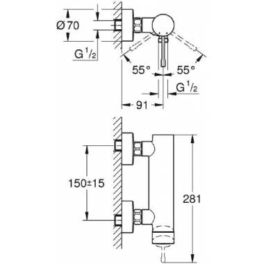 "Grohe Essence New 33636GN1" dušo maišytuvas