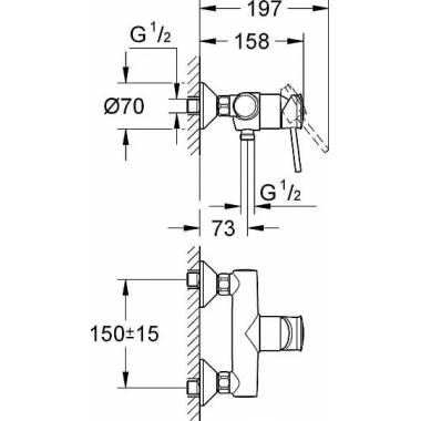 "Grohe" dušo maišytuvas "BauClassic" 32867000