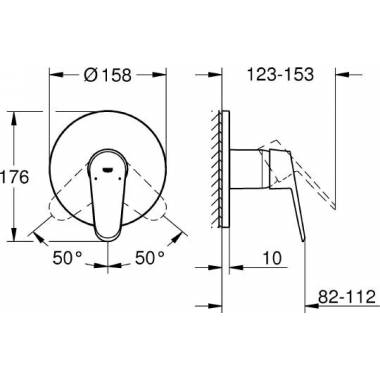 "Grohe" dušo maišytuvas "Eurodisc" 24055002