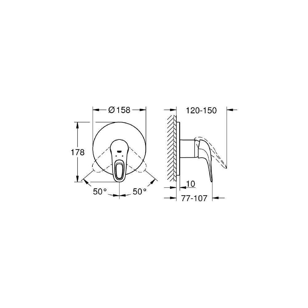 "Grohe" dušo maišytuvas "Eurostyle" Naujas 24048003