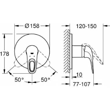 "Grohe" dušo maišytuvas "Eurostyle" Naujas 24048003