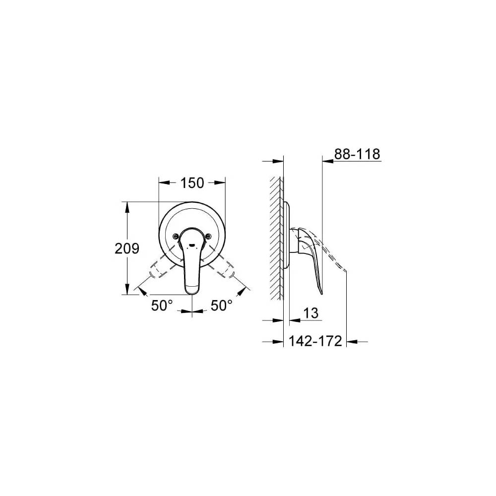 "Grohe" dušo maišytuvas "Euroeco" Specialus 32784000