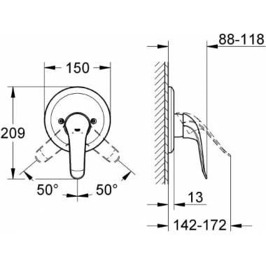 "Grohe" dušo maišytuvas "Euroeco" Specialus 32784000