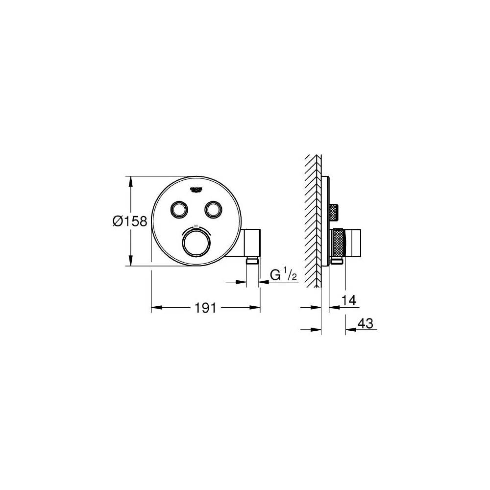 "Grohe" termostatinis dušo maišytuvas "Grohtherm SmartControl" 29120000