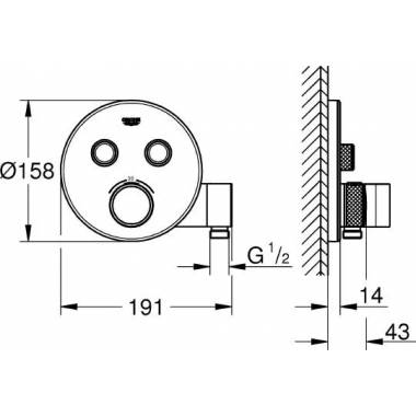 "Grohe" termostatinis dušo maišytuvas "Grohtherm SmartControl" 29120000