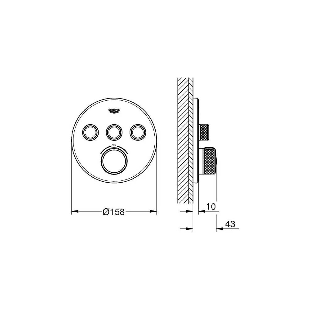 "Grohe" termostatinis dušo maišytuvas "Grohtherm SmartControl" 29121000