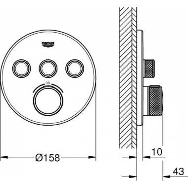 "Grohe" termostatinis dušo maišytuvas "Grohtherm SmartControl" 29121000