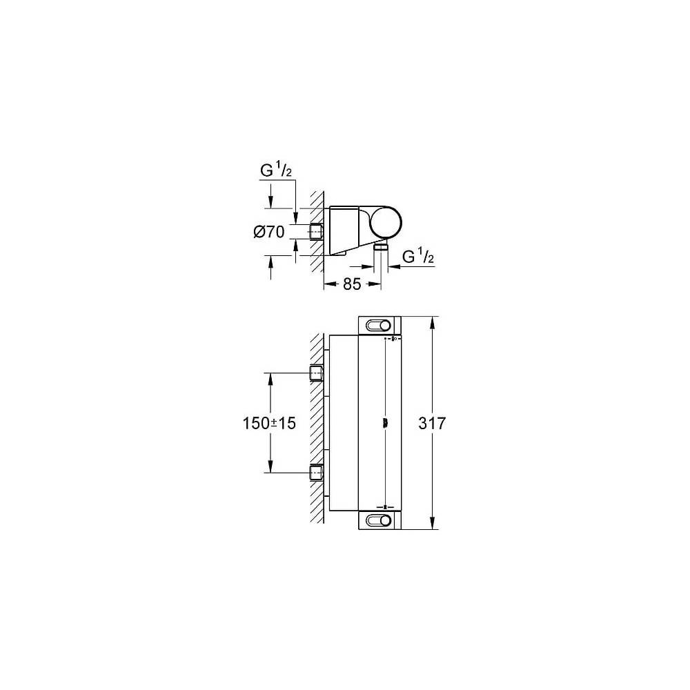 "Grohe" termostatinis dušo maišytuvas "Grohtherm 2000" Naujas 34469001