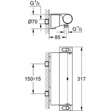 "Grohe" termostatinis dušo maišytuvas "Grohtherm 2000" Naujas 34469001