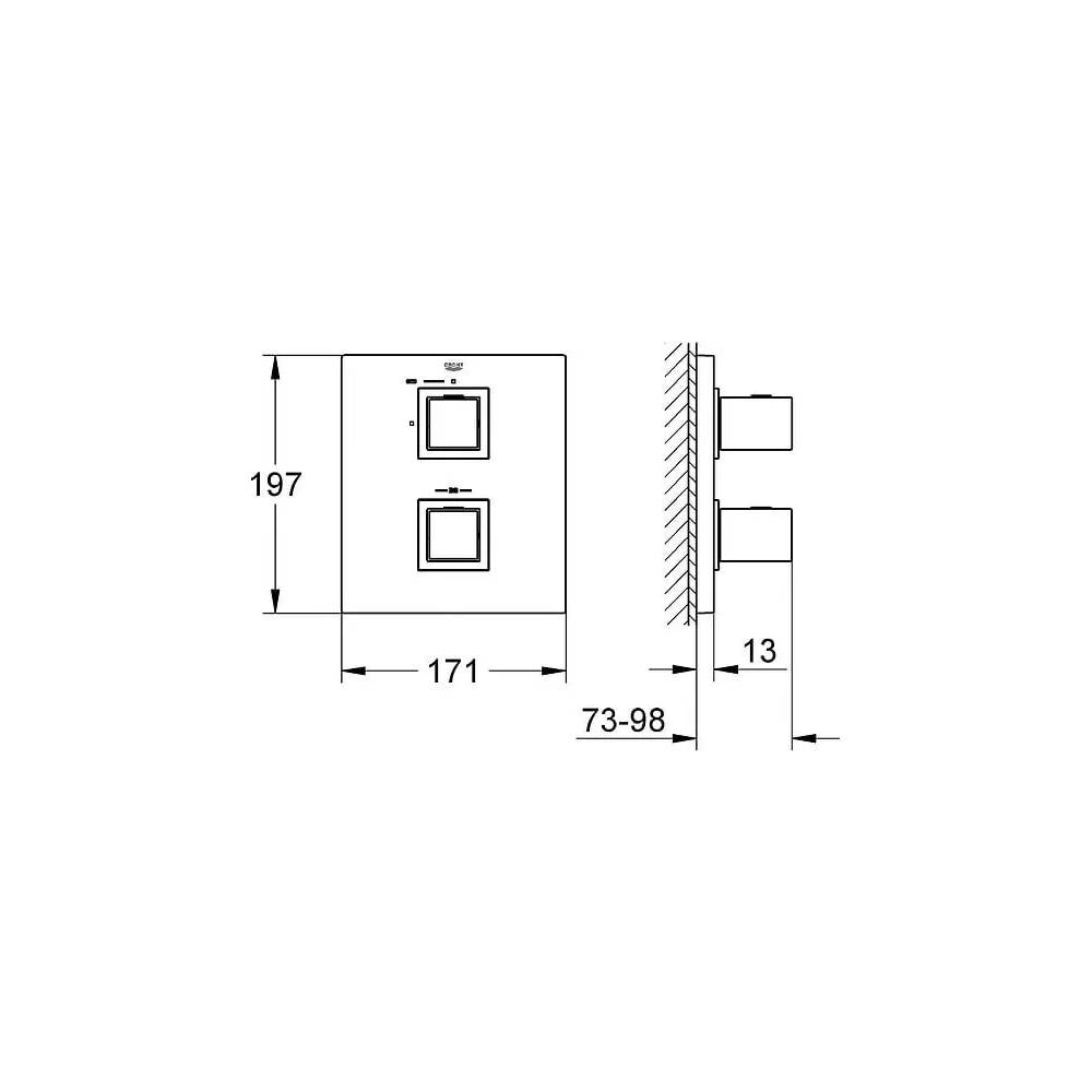 "Grohe" termostatinis dušo maišytuvas "Grohtherm Cube" 19959000