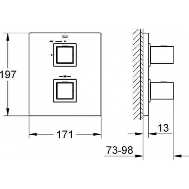 "Grohe" termostatinis dušo maišytuvas "Grohtherm Cube" 19959000