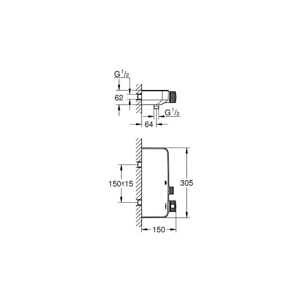 "Grohe" termostatinis dušo maišytuvas "Grohtherm SmartControl" 34719000