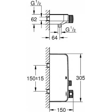 "Grohe" termostatinis dušo maišytuvas "Grohtherm SmartControl" 34719000