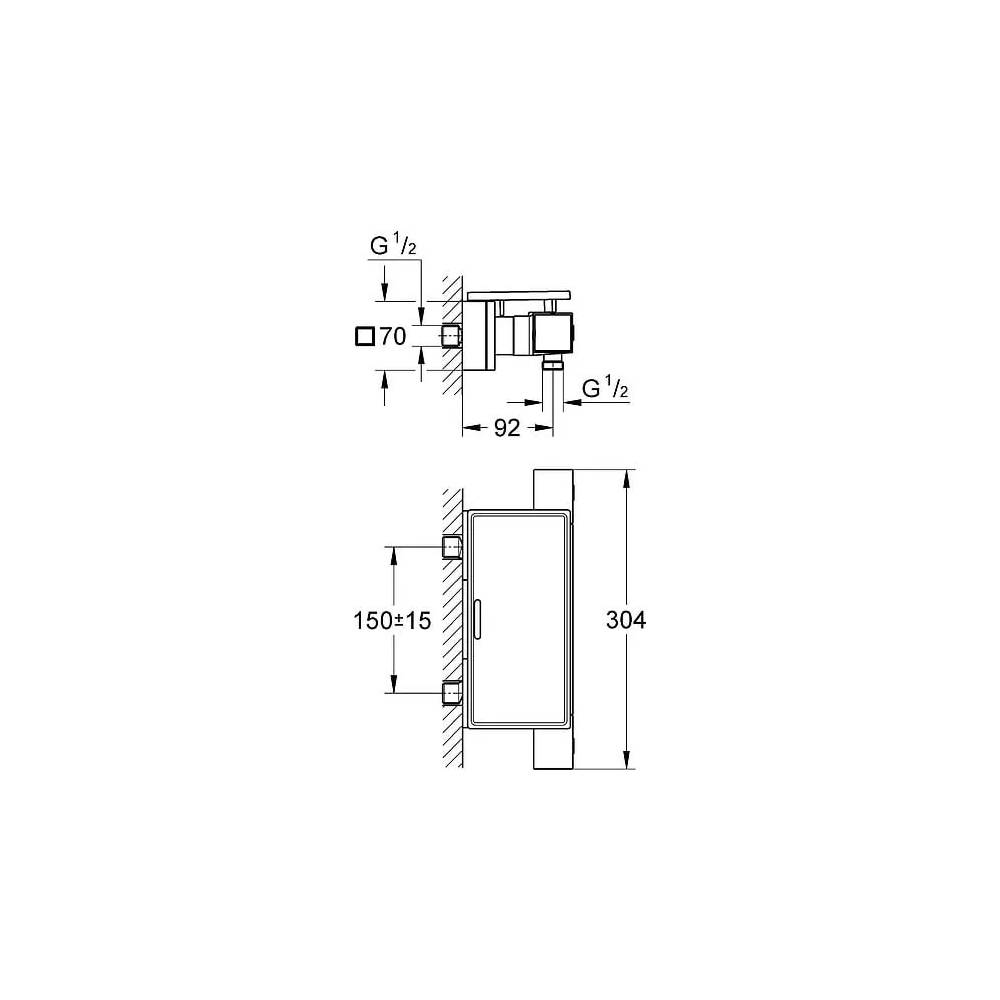 "Grohe" termostatinis dušo maišytuvas "Grohtherm Cube" 34491000