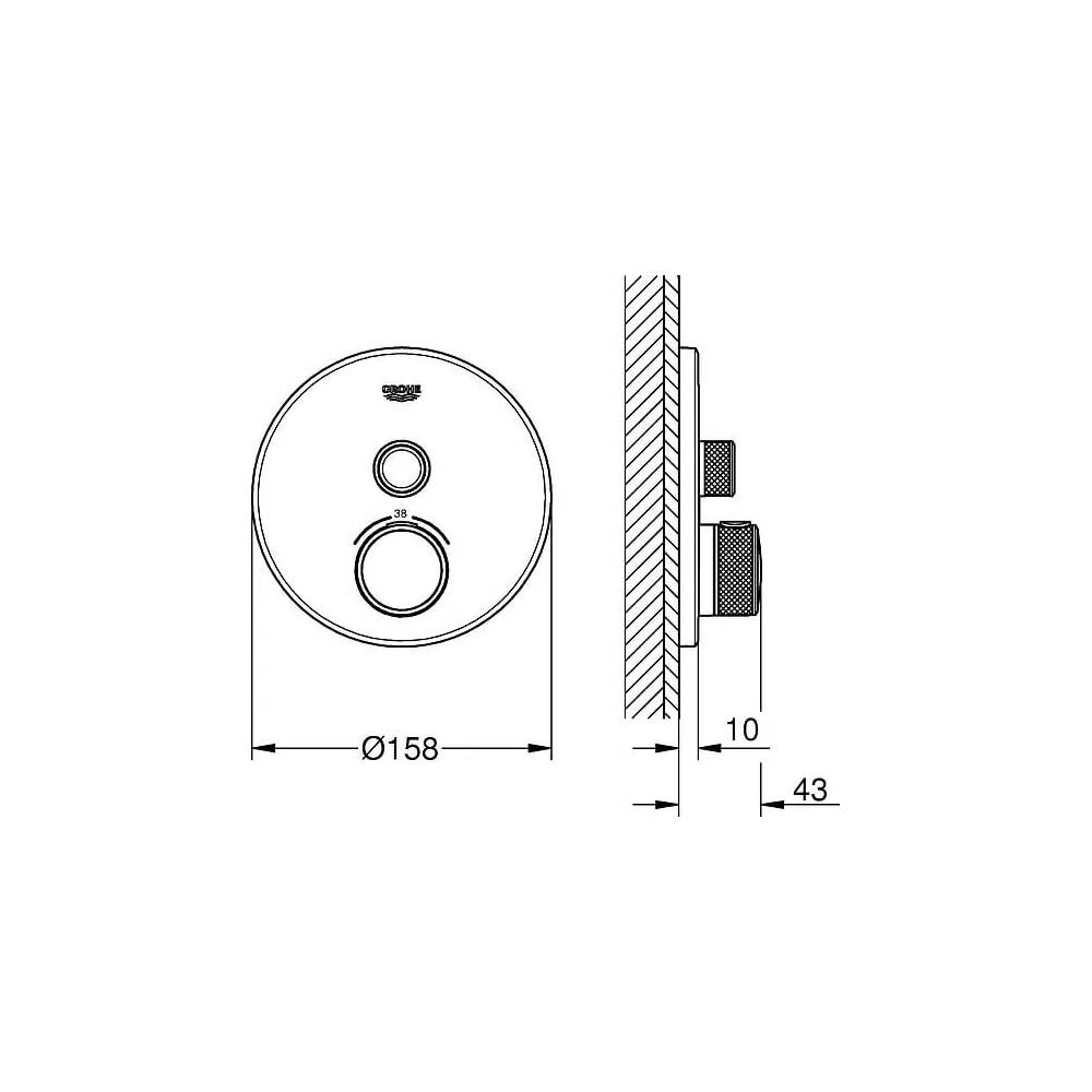 "Grohe" termostatinis dušo maišytuvas "Grohtherm SmartControl" 29118000