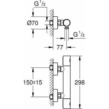 "Grohe" termostatinis dušo maišytuvas Grohtherm 1000 Cosmopolitan m 34065002