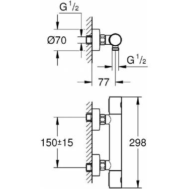 "Grohe" termostatinis dušo maišytuvas Grohtherm 1000 Cosmopolitan 34065GL2