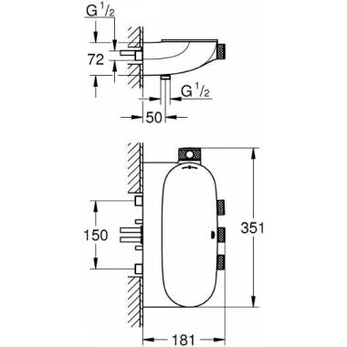 "Grohe" termostatinis dušo maišytuvas "Rainshower SmartControl" 34713000