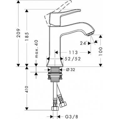 "Hansgrohe Metris Classic" praustuvo čiaupas 31077000