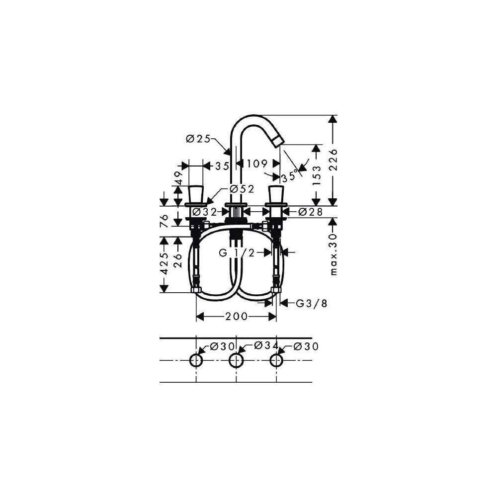 "Hansgrohe" praustuvo maišytuvas "Logis" 71133000