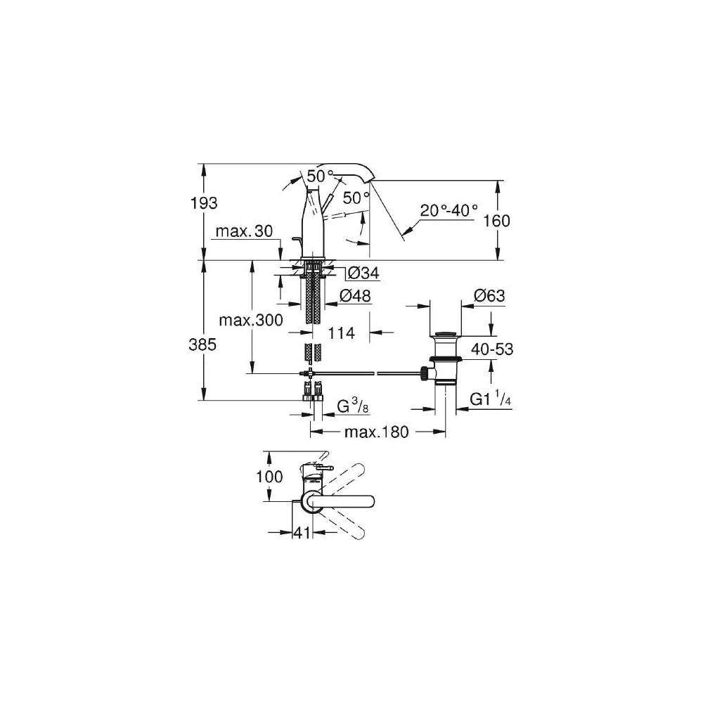 "Grohe Essence New 23462A01" praustuvo maišytuvas