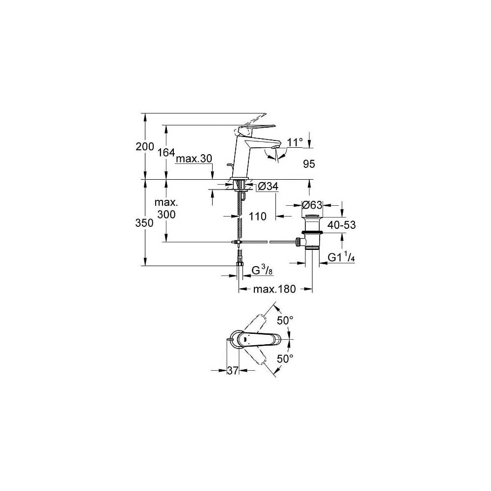 "Grohe Eurodisc Cosmopolitan" praustuvo maišytuvas 23049002