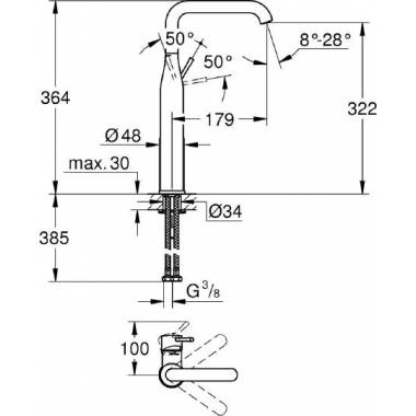 "Grohe Essence New 32901A01 praustuvo maišytuvas