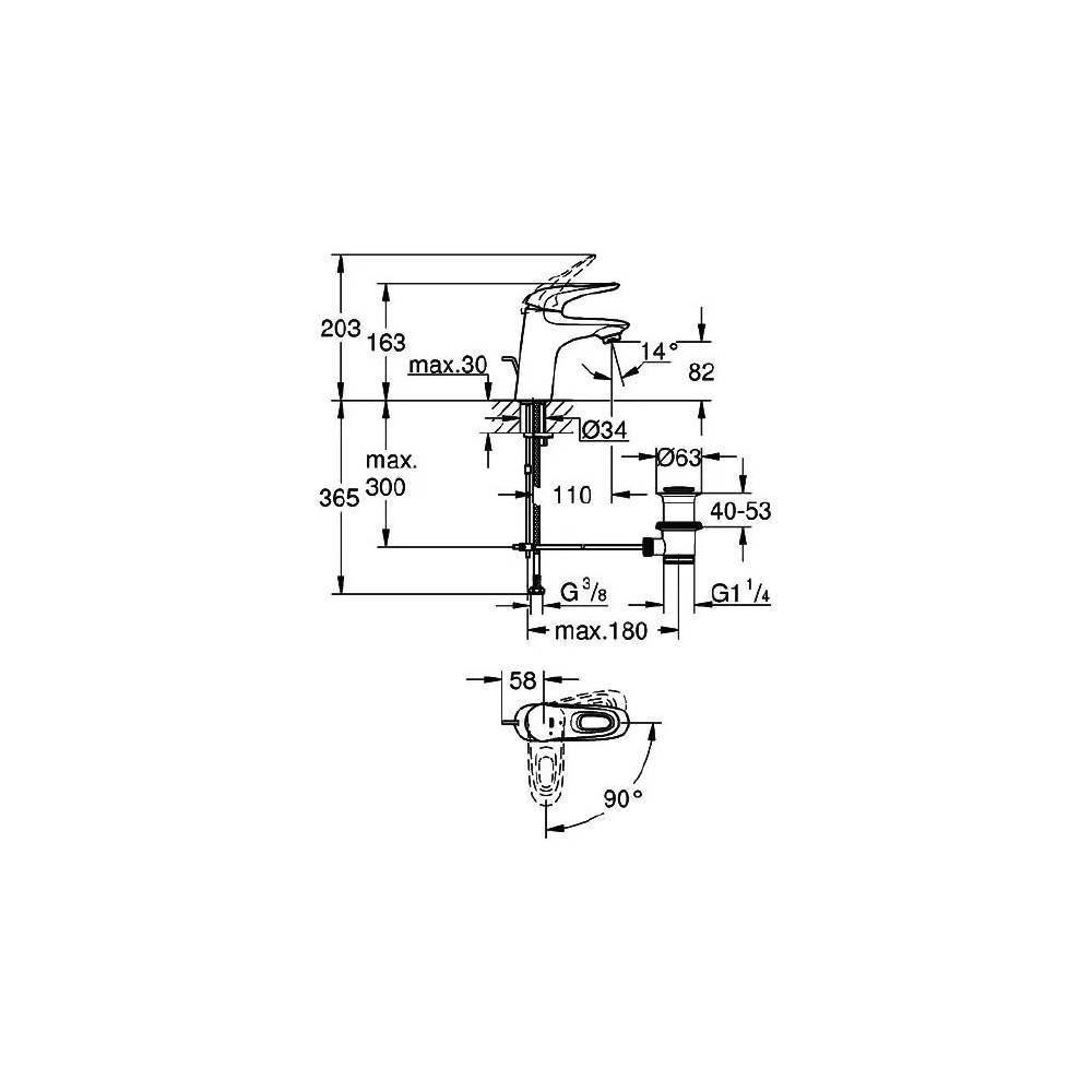 "Grohe Eurostyle" praustuvo maišytuvas 23707003