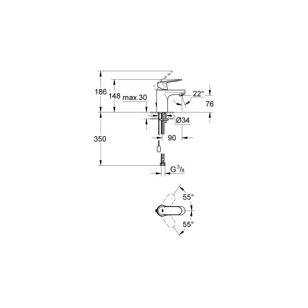 Grohe Eurosmart Cosmopolitan 3282700E praustuvo maišytuvas