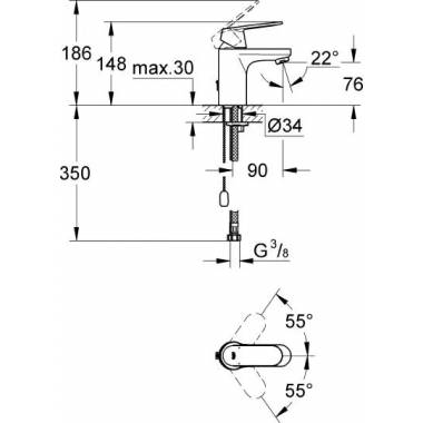 Grohe Eurosmart Cosmopolitan 3282700E praustuvo maišytuvas