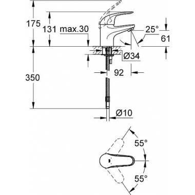 "Grohe Euroeco" praustuvo maišytuvas 32734000