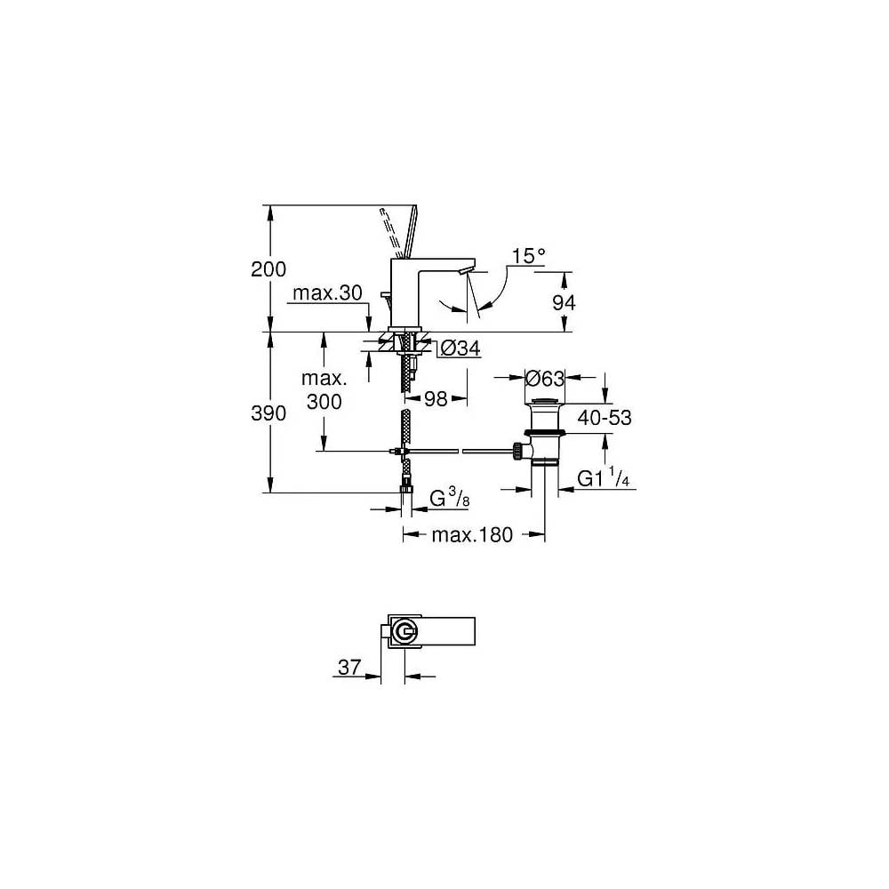 "Grohe Eurocube Joy" praustuvo maišytuvas 23654000