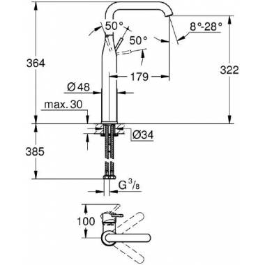 "Grohe Essence New 32901EN1" praustuvo maišytuvas