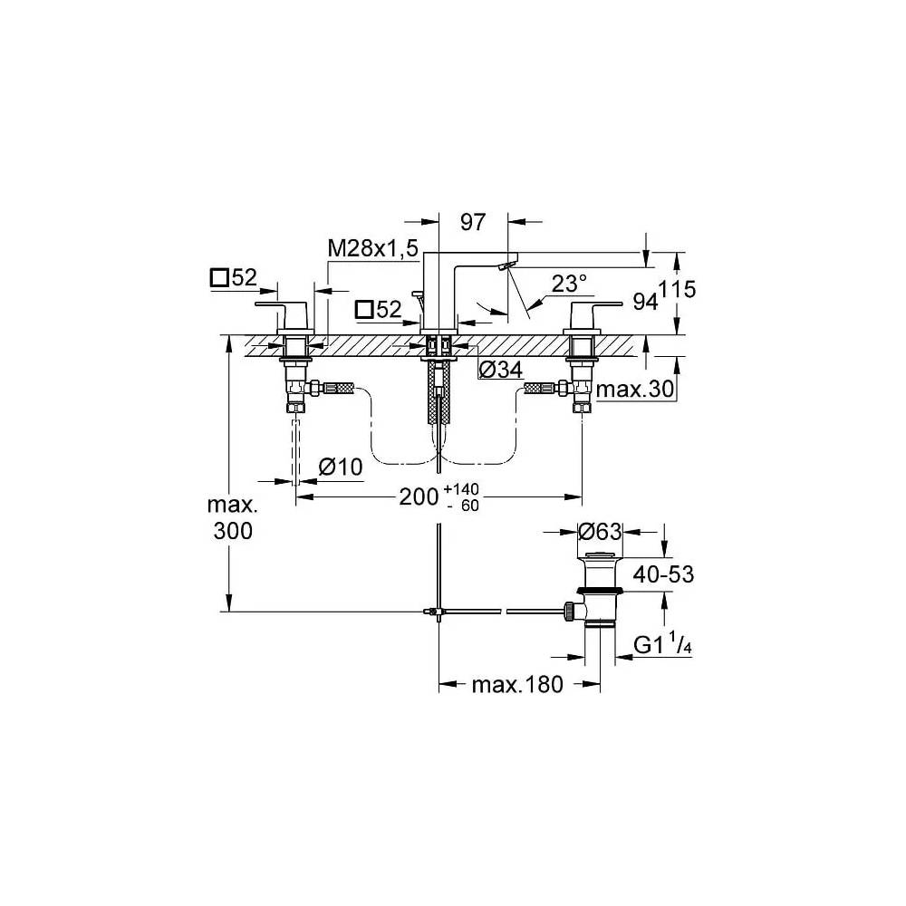 "Grohe Eurocube" praustuvo maišytuvas 20351000