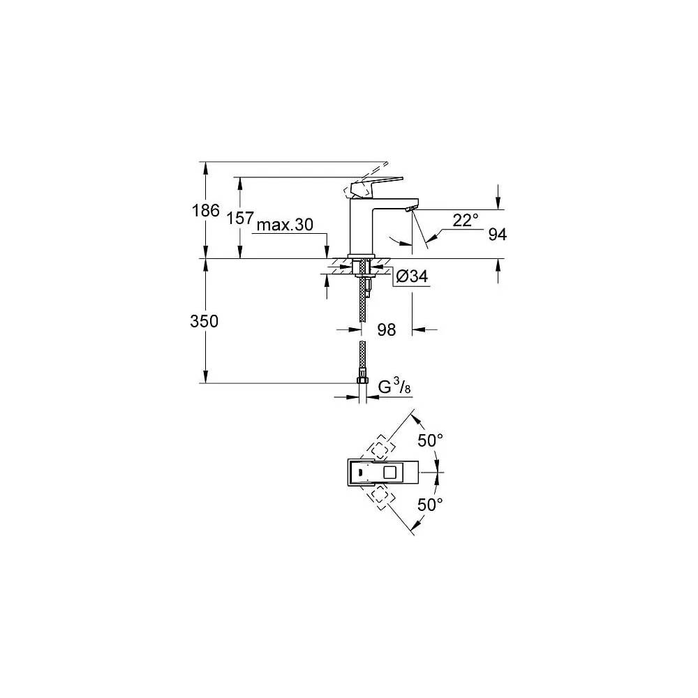 "Grohe Eurocube" praustuvo maišytuvas 23132000