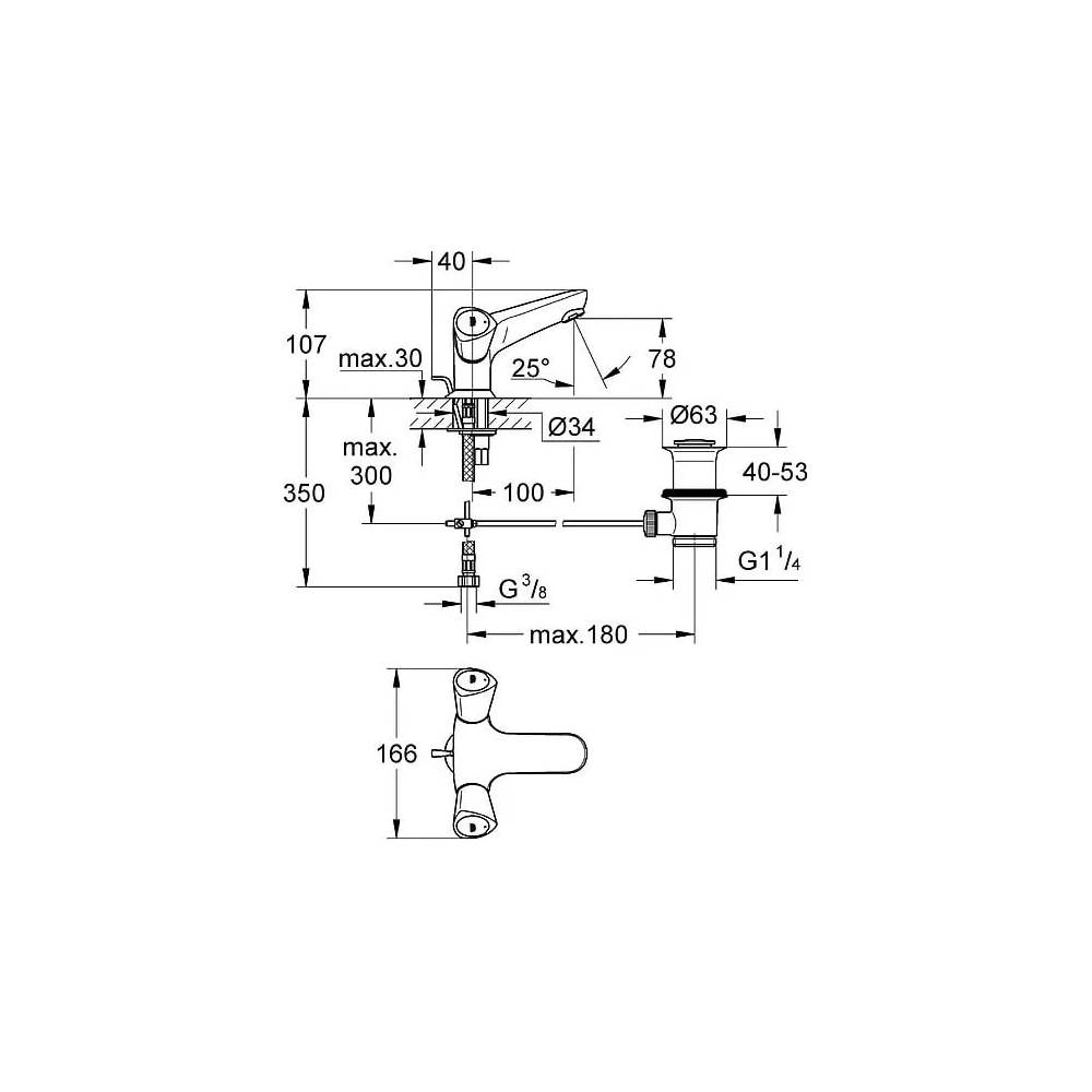 "Grohe" praustuvo maišytuvas Costa S 21255001