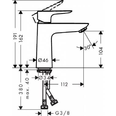 "Hansgrohe Talis E" praustuvo maišytuvas 71711000