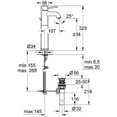 "Grohe BauClassic" praustuvo maišytuvas 32868000