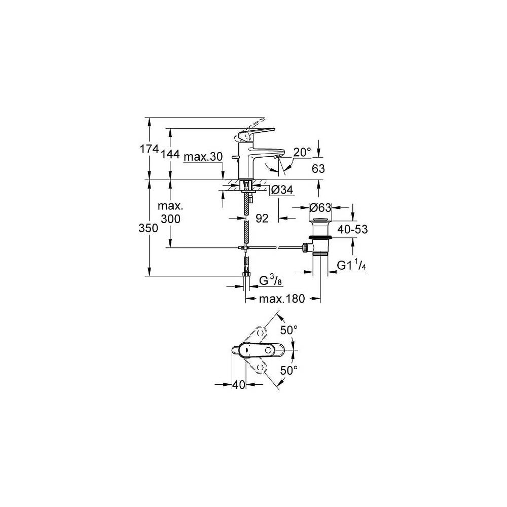 "Grohe" praustuvo maišytuvas "Europlus II" 33156002