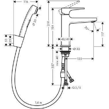 "Hansgrohe Metropol" praustuvo maišytuvas 32522000