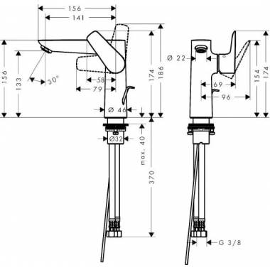 "Hansgrohe Talis E" praustuvo maišytuvas 71754340