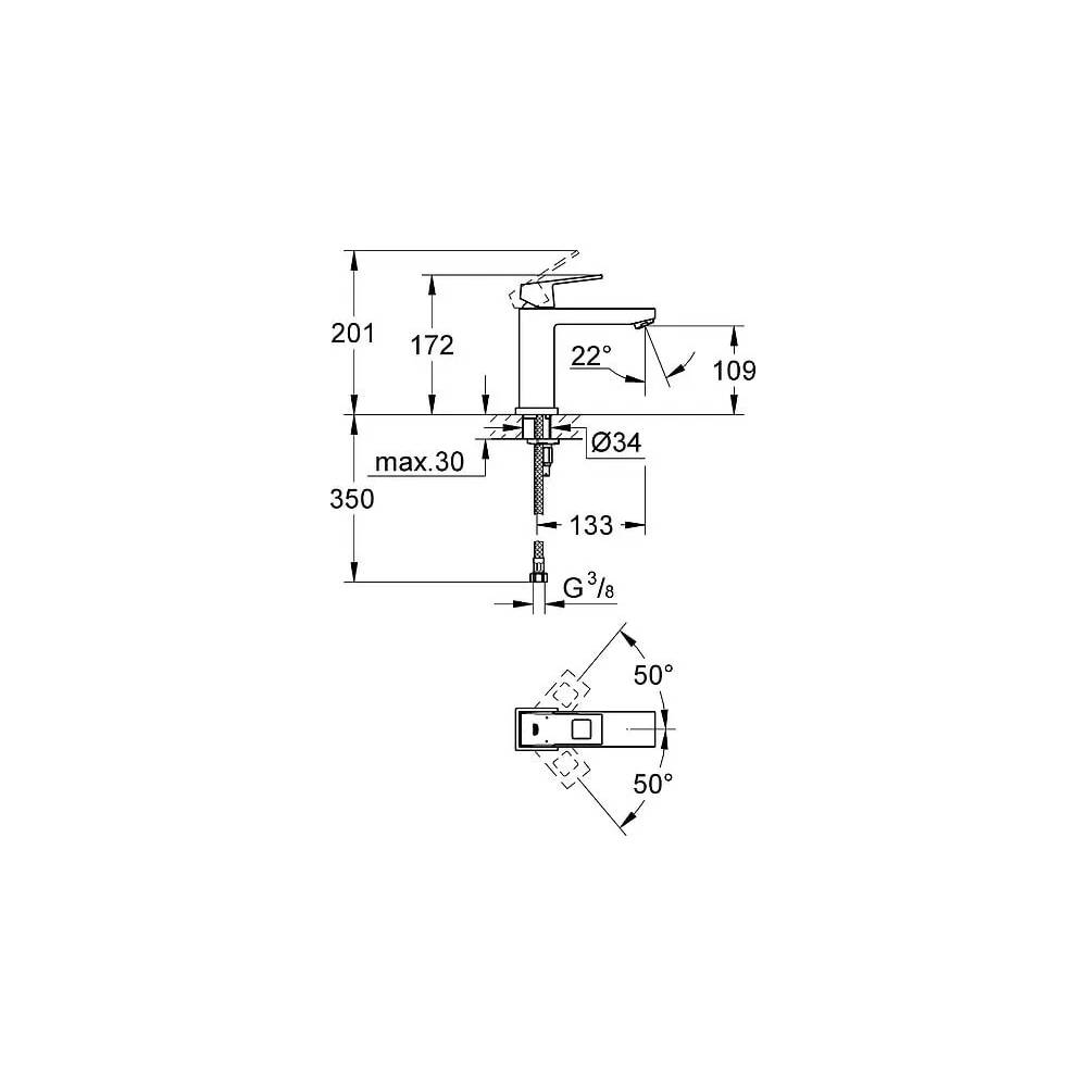 "Grohe Eurocube" praustuvo maišytuvas 23446000