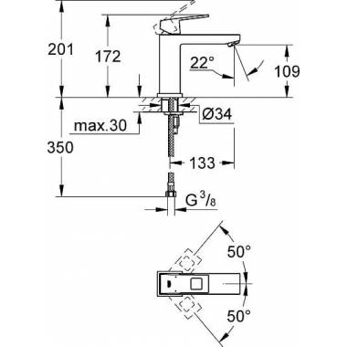 "Grohe Eurocube" praustuvo maišytuvas 23446000