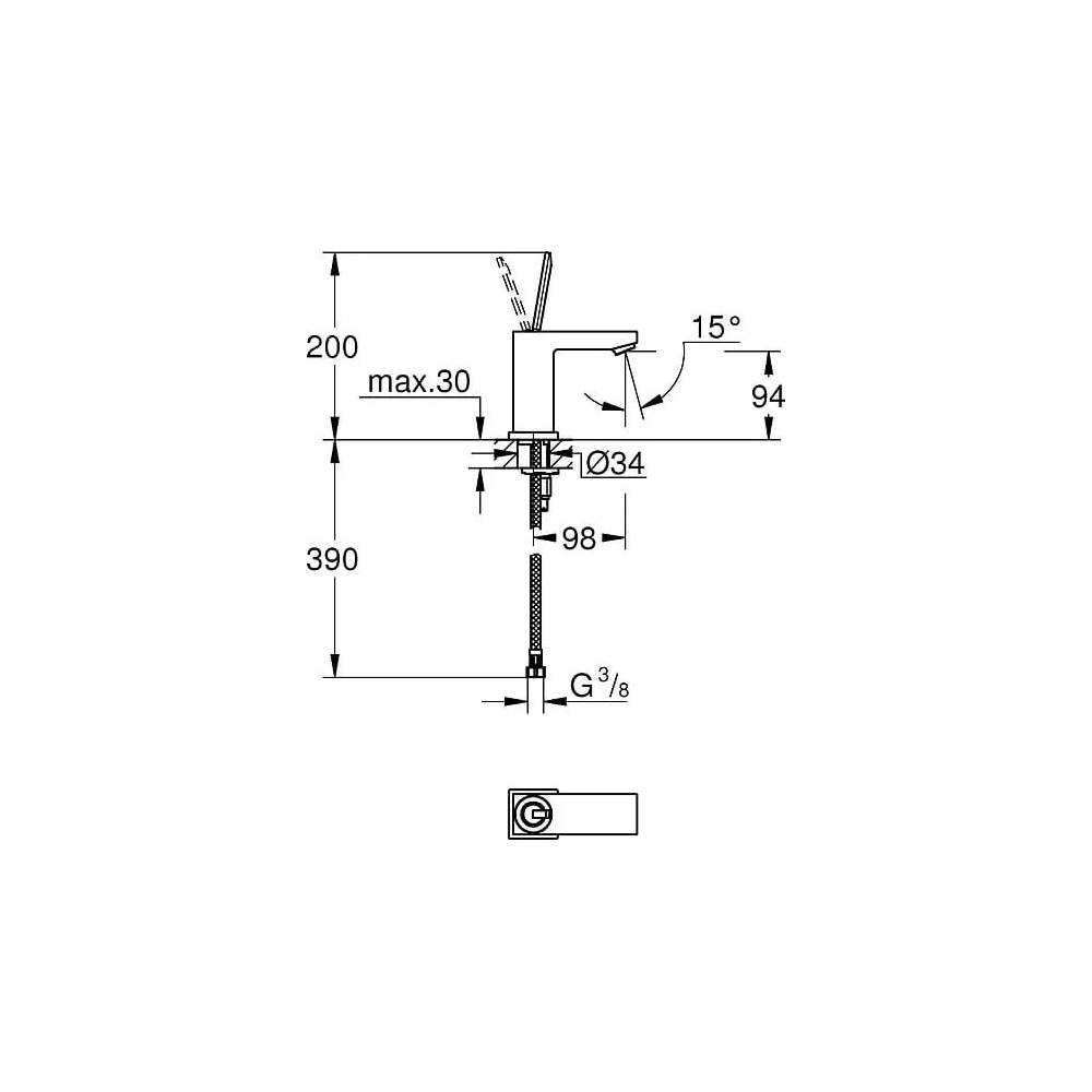 "Grohe Eurocube Joy" praustuvo maišytuvas 23656000