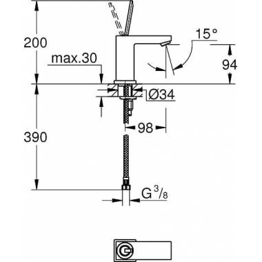 "Grohe Eurocube Joy" praustuvo maišytuvas 23656000