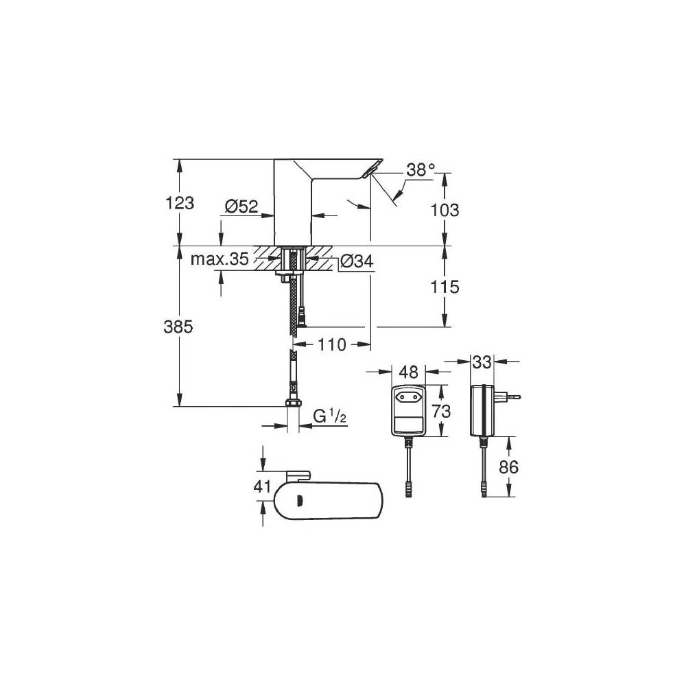 "Grohe" praustuvo maišytuvas Bau Cosmopolitan E 36453000