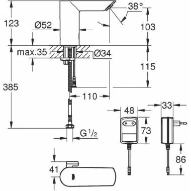 "Grohe" praustuvo maišytuvas Bau Cosmopolitan E 36453000